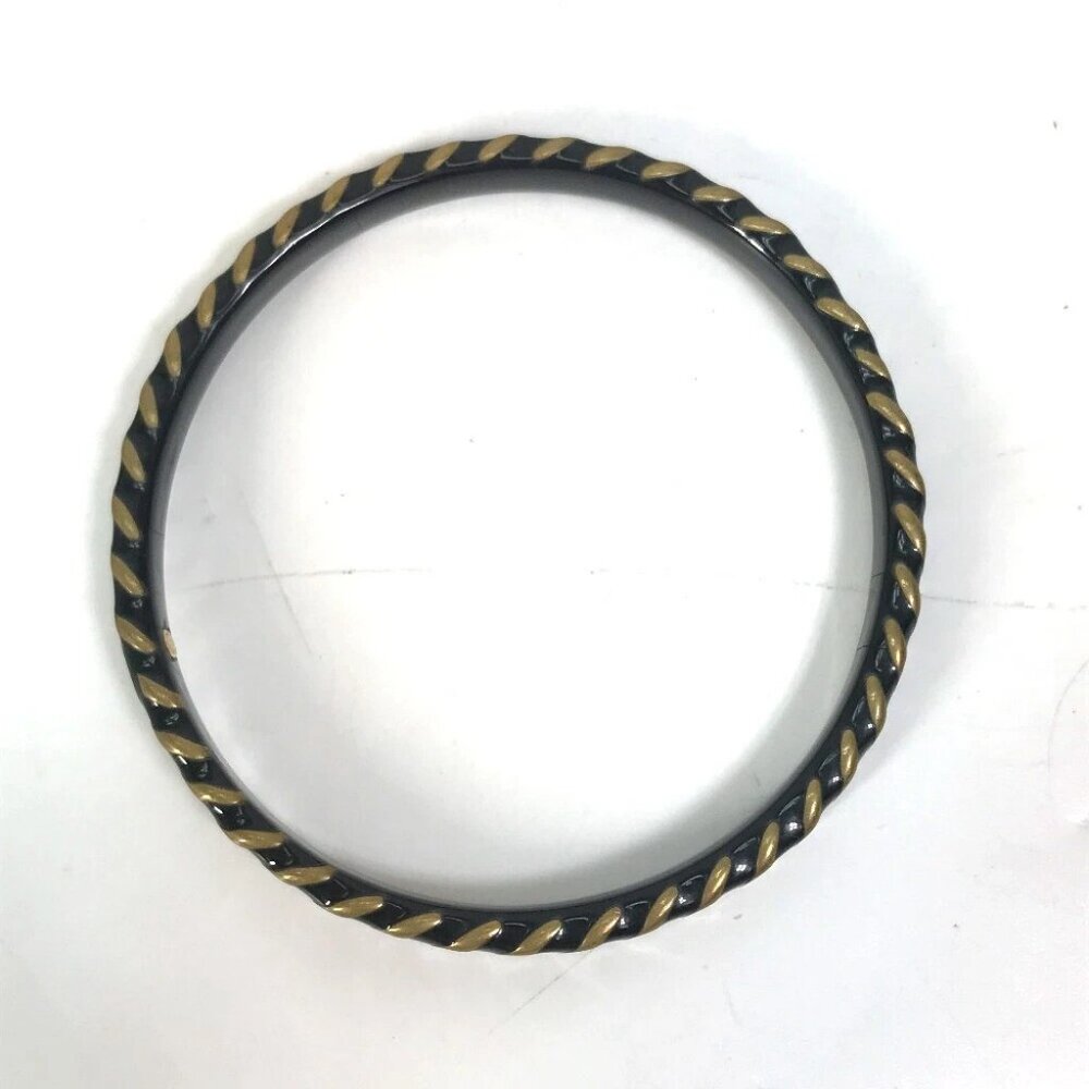 CHANEL CC Mark CC Accessory bracelet 97A Bangle Metal Black/Gold - Picture 2 of 4